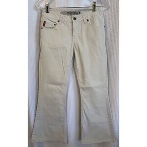 VTG Y2K Mudd Jeans Beige Flare Pants Juniors Size 3 Low Rise